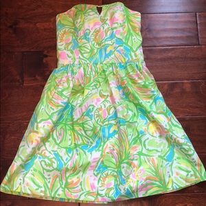 Lilly Pulitzer strapless green dress